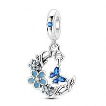 1Pc Sparkling Silver Plated Assorted Design Flowers Animals Charm For Bracelet Necklace Large Hole Spacer Jewelry Making Gift Perfect For Lovely Gifts - Silver - View 29
