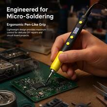 HZOMFEQBF USB Rechargeable Soldering Iron Kit, LED Digital Temperature Display, Adjustable Temperature Wireless Soldering Pen, Portable Mini Welding Tool, Includes Soldering Tips, Tweezers, Metal Stand, 3 Colors Available, Suitable For Electronic Repair, DIY Crafts - View 3