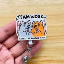 Funny Retractable D Card Holder Reel With Cute Cartoon Design,Teacher Nurse Hospital Badge Holder Office Lanyard Gift 1pc - A - View 11