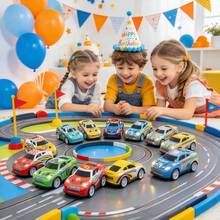 34 Buah Mobil Mini Tarik Mundur, Set Mobil Mainan Balap Logam Die-Cast, Kendaraan Mainan Ukuran Saku Berwarna-warni, Suvenir Pesta Cocok Untuk Anak-Anak Usia 3 Tahun Ke Atas, Laki-laki dan Perempuan - Red and White - View 5
