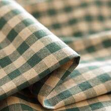 1pc Vintage Ins Style Artistic Dark Green Plaid Ruffle Round Tablecloth, Pleated Hem Lace Tablecloth For Home Dining Room Table Decoration - Green - View 7