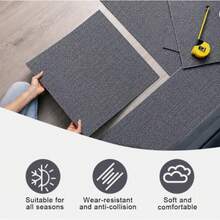 Carpet Tiles 40pc Light Grey 50x50cm 100% Polypropylene Modular Indoor Wipeable - UKWS24483 - View 6