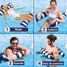 Boia Rede Descanso Piscina Cama Flutuante Inflável - BINGO - Feminino - Visão 9