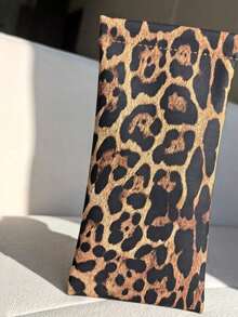 1pc Leopard Print Fashion Glasses Storage Bag, Summer Vacation Essential Accessory, Bohemian Denim Style Glasses Case, Car Accessory, Women's Beach Essential, Portable Vacation Storage Bag - Multicolor - View 10