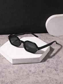 1 PC Men's Polygon Geometric Fashion Glasses PC Material Lightweight Frame Solid Color Lens Casual Style For Vacation Outing Commute With Glasses Box - Multicolor - View 4