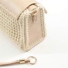 2pcs DIY Crochet Bag Side PU Leather Patches With D-Ring Shoulder Strap ...