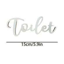 Ins Style "Toilet" Letter Sign Plate, Nordic Style Bathroom Door Sticker, Modern Minimalist Washroom Decor Door Plaque - A - View 11
