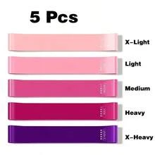 5-Level Resistance Band Set, Suitable For Yoga, Pilates, Home Gym Workout, Fitness Exercise, Elastic Rubber Band, Gym Accessories - Multicolor - View 8