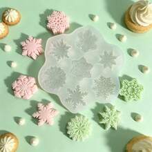 1pc 7-Cavity Snowflake Shaped Silicone Mold For Aromatherapy Candles, Home Decor/Gift Plaster Mold, Handmade Epoxy Resin Casting Mold, Art Decorative Clay Plaster Mold/Non-Stick Easy Release/Heat Resistant - A-White - View 5