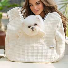 Hands-Free Pet Carrier, Suitable For Small Dogs And Medium Cats, Breathable Cat Carrier, Adjustable Shoulder Strap, Washable Bottom, Cute Bear Ear Design, Perfect For Outdoor Walks And Travel - Multicolor - View 10