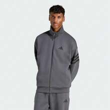 Adidas Future Icons M FI 3S Dark Grey Striped Stand-Collar Sport Casual Jacket Men's - Dark Grey - View 2