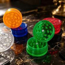 1pc, Multi-Color Optional Mini Plastic Grinder, Double-Layer Detachable Manual Crushing Tool, Portable Double-Layer Plastic Grinding Box, Magnetic Transparent Shell Manual Crushing Tool, Multi-Color Optional - Multicolor - View 5