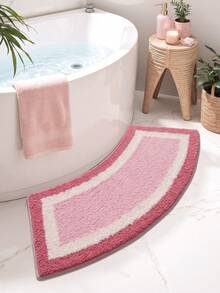 1pc Pink Bathroom Mat, Unique Cute Area Rug, Soft Flocked Floor Mat, Non-Slip TPR Backing, Absorbent, Breathable, Machine Washable, Suitable For Sink, Bedroom, Bathroom, Home Decor, Laundry Room, Holiday Decor, Entryway, Hallway, Autumn, Winter, Bedroom Decor, Autumn Decor, Rug, Christmas Decor, Thanksgiving Decor, Valentine's Day - Multicolor - View 7