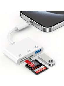 USB-C Card Reader OTG Writer, Efficient Photo & Video Transfer, Plug & Play Driver-Free Card Writer, Compatible With SD, TF, Camera Memory Cards, USB Flash Drives, Suitable For Phones, Cameras, Computers, Practical Gift For Travel/Photography Enthusiasts - A - View 2