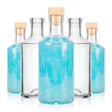 Superbutelki Clear Glass Bottle 500ml/750ml With Synthetic Mushroom Stopper, Reusable Decorative Bottle For Liquid Storage, Home Bar, DIY Gifts, Events, Labels & Personalized Projects - View 1