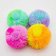 1pc TPR Large PVA Stress Relief Fuzzy Ball Squeeze Toy, Soft Slow ...