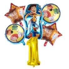 Cartoon Cowboy Character Foil Balloon Set, Star Round Pattern Balloons With Gold Large Number Balloon, Themed Birthday Party Decoration Supplies - View 8