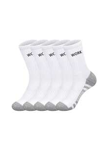 1/5/10/20 Pairs Men's Casual Striped Letter Socks, All-Season Mid-Calf Sports Socks Suitable For Home And Office - Multicolor - View 19