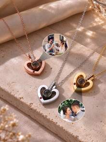 Customized Photo Projection Necklace, Personalized Keepsake Gift For Mom, Photo Projection Jewelry For Wife, Also Suitable As Wedding, Birthday Or Christmas Gift - Multi-color-style 11 - View 10