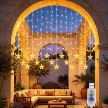 1PC 96LED Home Starry Sky Decoration Light String, USB Power Supply, Suitable For Indoor Wall, Window, Corridor, Outdoor Courtyard Decoration, Birthdays, Parties, Festivals, Weddings, Bedroom Decoration, Room Decoration, Starry Sky Fairy Light String - Star - View 2