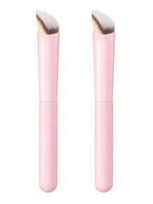 2 buah/1 buah Kuas Rias Bibir, Kuas Blending Bulu Lembut, Desain Miring Segitiga Profesional, Cocok Untuk Kosmetik Cair Dan Krim, Alat Rias Penting Untuk Wanita - Berwarna merah muda - View 7