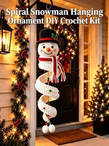 1 Set DIY Christmas Spiral Crochet Ornament Kit, Handmade Santa Claus Snowman Christmas Tree Hanging Decor, Crochet Doll Set Suitable For Beginners, Holiday Handmade Gift - Multicolor - View 6
