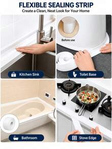 Kitchen And Bathroom Waterproof Tape, Easy To Cut Sink And Toilet Sealing Tape, Essential Home Supplies For Halloween And Christmas - Multi-color - View 12
