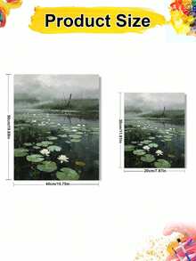 1pc Pond Scenery DIY Oil Painting By Numbers, Canvas Painting DIY Crafts, Adult Home Decoration, Holiday Gift. - Sets - View 4
