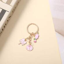 1Pc Cute Y2K Coquette Heart Keychain, Aesthetic Enamel Rose Chocolate Pendant, Kawaii Keyring For Women Girls - Multicolor - View 3