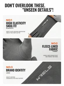 1 Pair WRELS Outdoor Warm Gloves, Fleece Flip-Top Gloves, Touchscreen Glove Liners, Suitable For Cycling, Running, Skiing - Multicolor - View 3