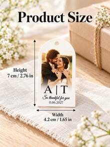 8/16/24pc Personalized Photo Wedding Favor Tags, Custom Thank You Gift Tags For Bridal Showers, Candy Bags And Wedding Guest Favors, Bulk Party Favors - Multicolor - View 7