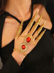 1pc Personalized Antique Belly Dance Props Golden Girl Performance Nails For Women - Multicolor - View 3