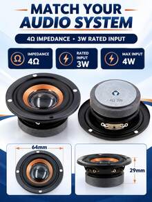 2pcs 2-Inch Magnetic Speaker Components With Touchpad Control, Coaxial ...