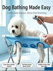 1pc Foldable Stainless Steel Pet Grooming Bathtub, Non-Slip Cat & Dog Grooming Bathing Station, Suitable For Small Cats & Dogs. Portable Fixed Shower Rack, Pet Grooming & Trimming Station, Home Bathing & Grooming Station, Anti-Escape Pet Bathing Rack, Cat & Dog Bathing Restraint Rack - Multicolor - View 5