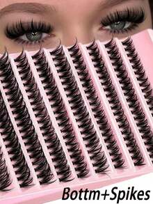 Natural Lower Lashes And Spiky Lashes Pre-Made Lightweight Natural Extension Volumizing Fluffy Soft Individual False Eyelash Clusters For Women Makeup Accessories Suitable For Party Nightclub Wedding Daily Makeup Cosplay Halloween Christmas Popular Hot-Selling DIY Lashes Easy To Apply Reusable - View 12