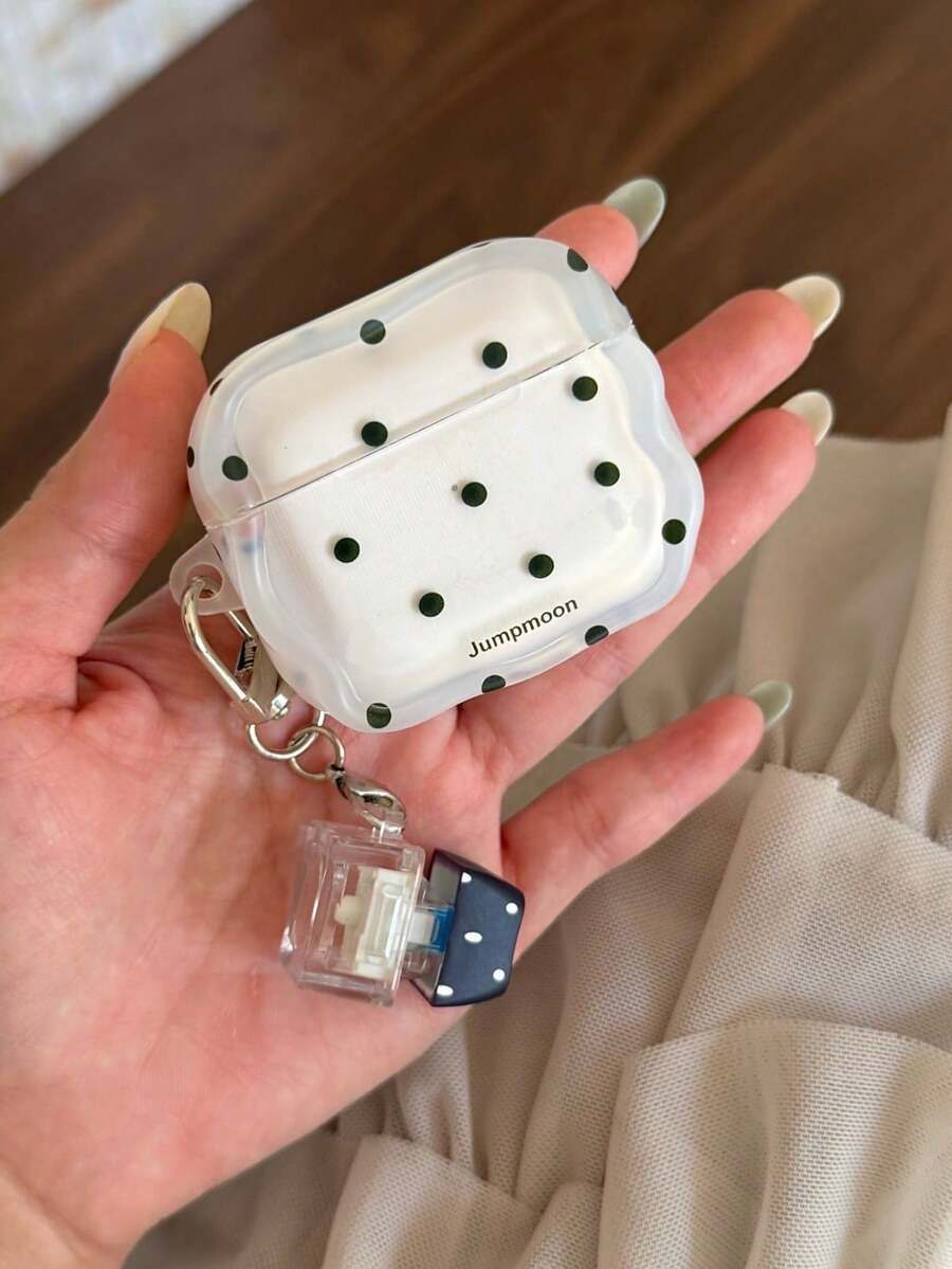 極簡黑白波點磨砂 Pods 5 保護殼，相容 Apple Pro 3 耳機、第 2 代無線藍牙、第 3 代、第 2 代、Pod Pro 第 4 代、第 5 代保護殼