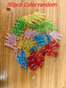 50/100pcs Mini Transparent Photo Clips, Colorful Mini Photo Clips, Clothes Clips, Binder Clips, Clothesline Clips, Transparent Spring Plastic Hanging Clips, Towel Photo Clips, DIY Photo Wall Home Decor, Suitable For Hanging String Lights Photos, Perfect Birthday Gift For Family And Friends - Multicolor - View 11