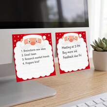 Santa Claus Theme Sticky Notes 4 Packs, Cute Holiday Self-Adhesive Memo Pad, 75x75mm Square Sticky Notes, 200 Sheets Total, Removable Backing, Suitable For Office, Home And Daily Use, Christmas Decoration, Christmas Message - 75*75mm - View 3
