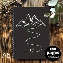 1pc Aesthetic Camping Spiral Notebook Travel Diary,Suitable For Office Records, Gift Giving, Diary, Study Notes,Perfect For Journaling, Office, Or As A Birthday Gift, Camping Accessorie.Pen Not Included - One Book (50 Pages, 100 Pages) - View 5