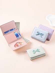 Cartoon Polka Dot Bow Short Wallet, Girls Highly Attractive Coin Purse, Korean Sweet Student Multi-Slot Card Holder, Multi-Function Coin Purse - Multicolor - View 3