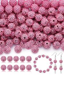 45 hạt Shamballa disco tròn 10mm màu sắc bóng loáng, nguyên liệu làm trang sức - 45 chiếc - Xem 2