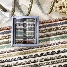 12pcs Satin Dream Collage Washi Tape, Sticker Tape, Scenery Tape, DIY Journaling Tape - Round - View 5
