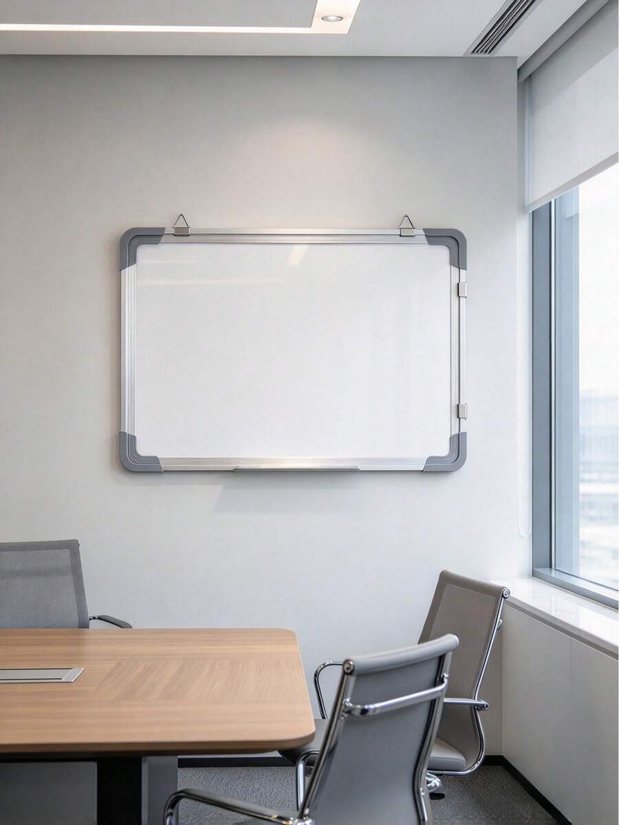 1pc Magnetic Aluminum Message Board, Desktop And Wall Mounted Dual Use, Equipped With Marker Pen, Aluminum Alloy Frame, Smooth Writing Surface, Erasable Message Board, Suitable For Home, Office, Classroom And Apartment
