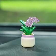 1 buah Hiasan Mobil Mini Pot Bunga Realistis Kreatif, Dekorasi Interior Mobil DIY, Dekorasi Meja Kantor, Hadiah Liburan, Hadiah Terbaik untuk Pecinta Tanaman - Bunga-bunga kecil dalam pot - View 10