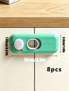 8pcs/4pcs Child Drawer & Cabinet Locks – Drill-Free Latches (Anti-Pinch/Anti-Open) – Suitable For Refrigerators, Cabinets, Drawers, And Double Doors - Multicolor - View 7