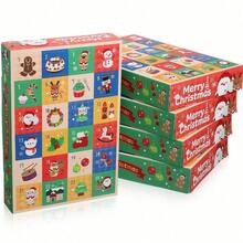 1 Set Colorful Christmas Calendar Packaging Box 24-Slot Gift Box With Christmas Tree, Santa Claus, Snowman, Wreath, Reindeer And Other Christmas System Patterns, Suitable For Christmas Gift Packaging And Decoration Box - View 6