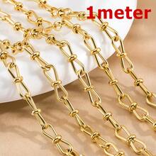 1m Stainless Steel Bowknot Chain Rope Knot Chain Cross Chain Suitable For DIY Hip Hop Punk Style Necklace Bracelet Jewelry Accessories - Stainless Steel Chain - View 11