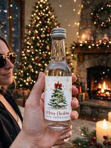 1pc/3pcs/5pcs Custom Christmas Wine Bottle Labels – Personalized Text Stickers, Multiple Holiday Designs, Festive Xmas Party Decorations, Wedding, Birthday & Anniversary Gift, Photo Adhesive Paper - Multicolor 2 - View 7
