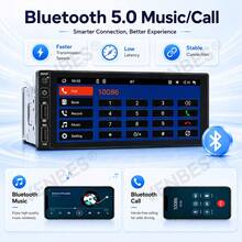 VENBES 6.86 Inch 1DIN Wired CarPlay Car Player, Bluetooth Touchscreen MP5 Head Unit, Supports FM Radio, USB/AUX, Optional Steering Wheel Control And 8-LED Backup Camera - Main Unit - View 8