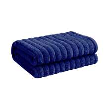 DuVlo Soft Warm Ribbed Queen Size Blanket - Navy Blue - View 1
